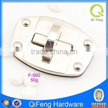 F-560 Handbag Hardware Bag Lock Nickel Color Oval Custom Turn Locks