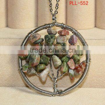 wholesale tree of life semi-precious stone cross pendants