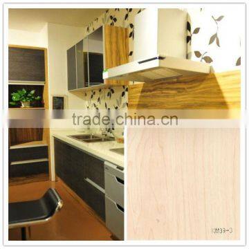 woodgrain color decorative pvc film for kitchen cabinets