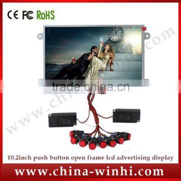 New open frame push button small lcd tv Import advertisement lcd 10 inch Screen