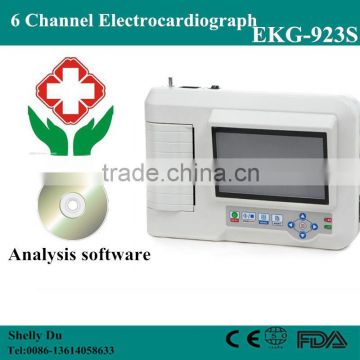 CE&ISO Portable 6-channel Software Electrocardiograph 7 Inch Color Touch Screen ECG Machine EKG Machine EKG-923-Shelly