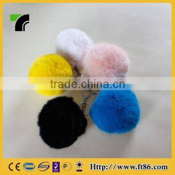 2015 New Fashionable Rabbit pom pom fur ball for keychain