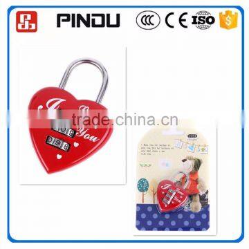 combination security travel jewelry box heart padlock