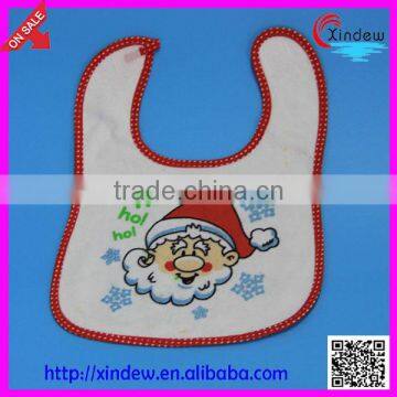 cotton printed Christmas bib with pattern of Santa Claus