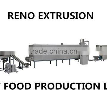 Twin screw extruder for dog food