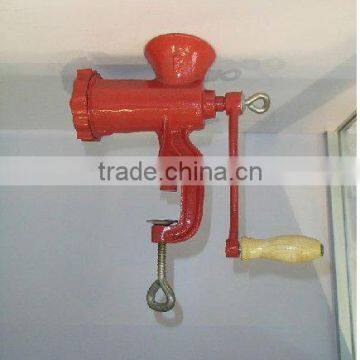 manual red-coated meat mincer poland model