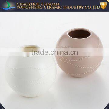 Wholesale glazed ceramic candle jar with dots