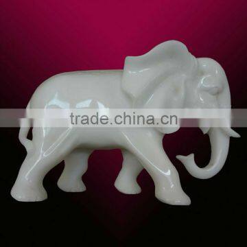 White Little Marble Elephant Statue