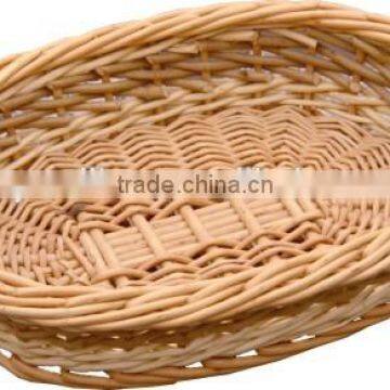 wholesale woven wicker oval shaped basket tray,willow craft products