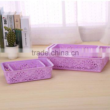 N515 Home Organization Storage Manufactory Hollow Out Plastic Storage Box Big Storage Holder photo-3