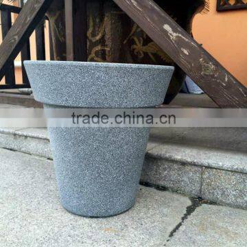 Tall Sand Painted Plastic Flower Pot Decorative Plastic Flower Pot