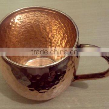 AMAZON BEST SELLING FDA APPROVED 470 ML 100% PURE COPPER BARREL HAMMERED MOSCOW MULE MUG photo-2