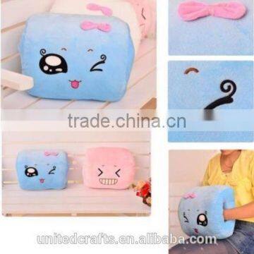 Cute Japanese Expression Bun Pillow Plush Cushion Hand Warmer Stuffed Animal photo-4