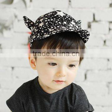 Baby Summer Hat Baby Sunbonnet Child Hat Five-pointed Star Horn Roll up Hem Baseball Cap photo-2