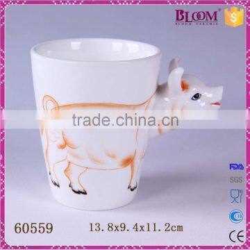 cute animal pig designs 3d ceramic coffee mug