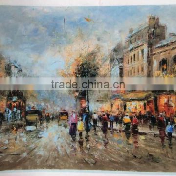 Paris Street Scene Canvas Oil Painting