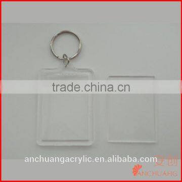 Blank Clear Acrylic Keyring 35x50mm Photo Insert Craft Keychain
