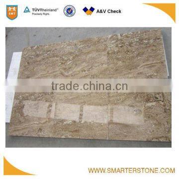 Polished yellow travertine 20x20 travertine tile for paving