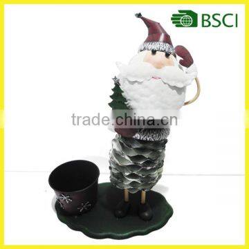 Metal father christmas flower pot christmas decoration made in china