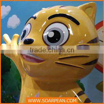 Amusement Park Equipment Fiberglass Cartoon Animal Cat Statue photo-3