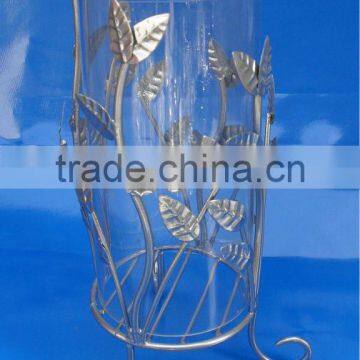 Stylish Iron Candle Holder With Glass