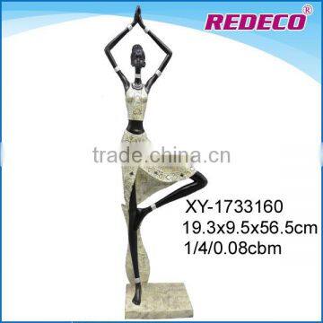 2017 new design resin yoga african woman figurine for sale