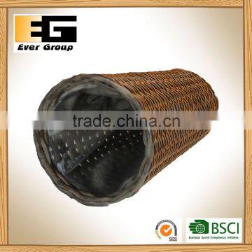 Cylindrical Brown Hand Woven Flowerpot With PVC Inner/Garden Basket photo-4