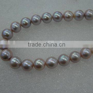 new 10-11mm purple round freshwater pearl 16 inches strand