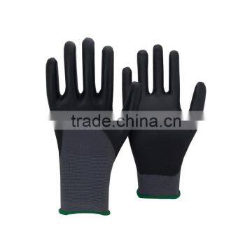 NMSAFETY 13 guage knitted nylon liner 3/4 coated nitrile glove good quality from China