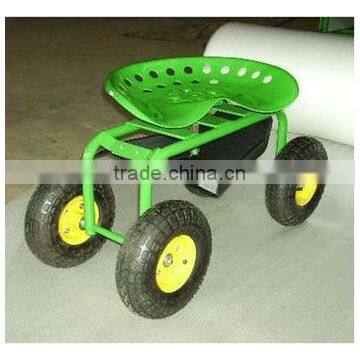 Metal Seat Garden Work Seat Cart With Four Wheels TC1852 photo-2