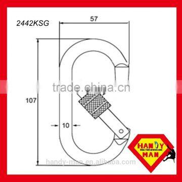2442KTL Galvanized Twist Lock Galvanized Steel Oval Round O Ring Carabiner photo-3