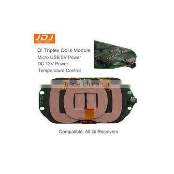 Qi Triplex A6 coil module, 5V&12V input, wireless charging PCBA