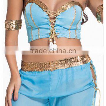 Women Sexy Turquoise Blue Egyptian Belly Dance Costum Lingerie Sets LD6045 photo-6