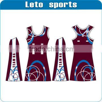 Oem high quality custom pattern netball dress/ladies netball skirt with lycra fabric