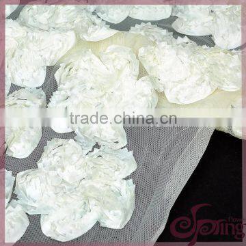 White Embroidery Coiling Ribbon Lace Applique Work Design 3d Lace Fabric photo-2
