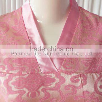 Pink/Rich Floral Pattern Sweat Steaming Clothes V-Neck Jacquard Family Pajama Set Short Sleeve Women Pajamas photo-4