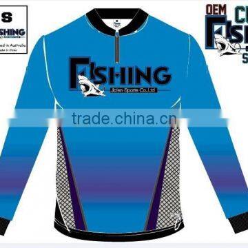 Hongen apparel Factory made long sleeve pro team men fishing jersey