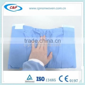 Disposable Blue SMS Nonwoven Surgical Gown With Elastic Cuff