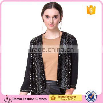 Domin fashion guagnzhou factory ladies beading short coat design