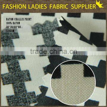 Fashionable Design Print Pattern for Ladies Wear Reactive Rayon Challis Print Rayon Printed Fabric photo-2