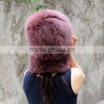 CX-C-01E Fashion China Supplier Winter Fox Fur Hat And Ring Scarf Set photo-4