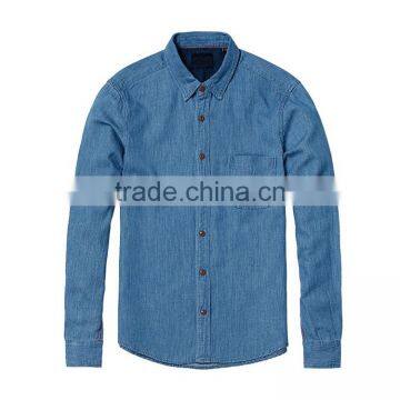 2016 New Fashion Casual Washed Mens Denim Shirts Wholesale photo-2