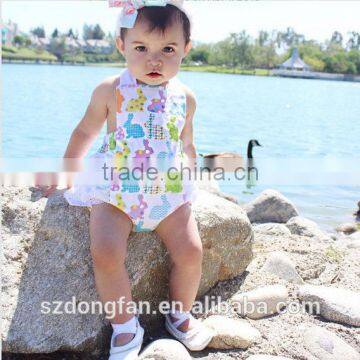 2017 New Arrive Littler Girls Easter Bunny Halter Dress Baby Kids Cute Holiday Clothing photo-6