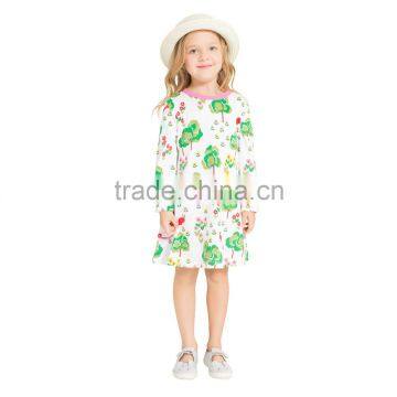 S33552W Girls Dresses Animal Print Girls New Fashion Long Sleeve Dress photo-3