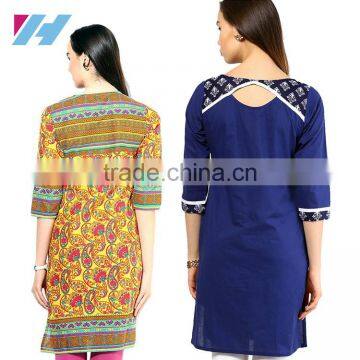 Clothing Apparel Cotton Om Ladies Printed Long Kurta Styles