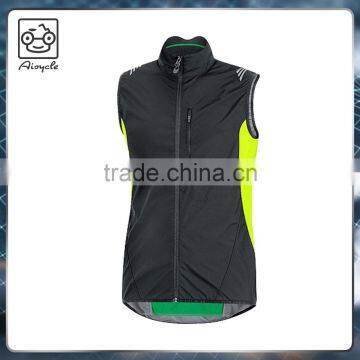 Top quality sleeveless waterproof breathable cycling jacket for men