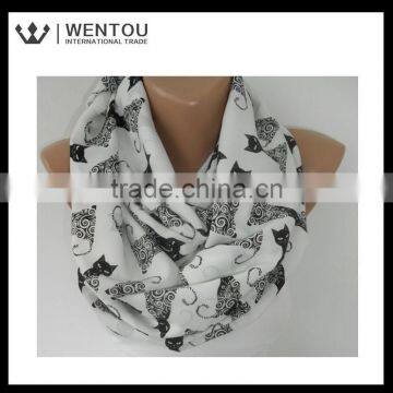 Fashion Winter Infinity Cat Print Scarf