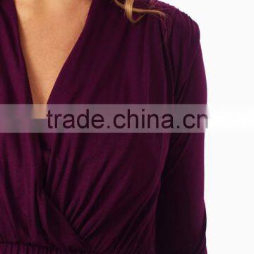 PURPLE LONG SLEEVE MATERNITY/NURSING TOP photo-4