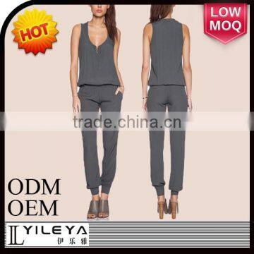 cheap simple grey women long elegant jumpsuits