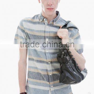 Cool linen & cotton short sleeve men shirt